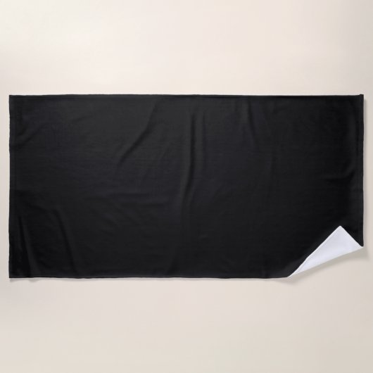 Jet Black Solid Color Strandtuch (Vorderseite)