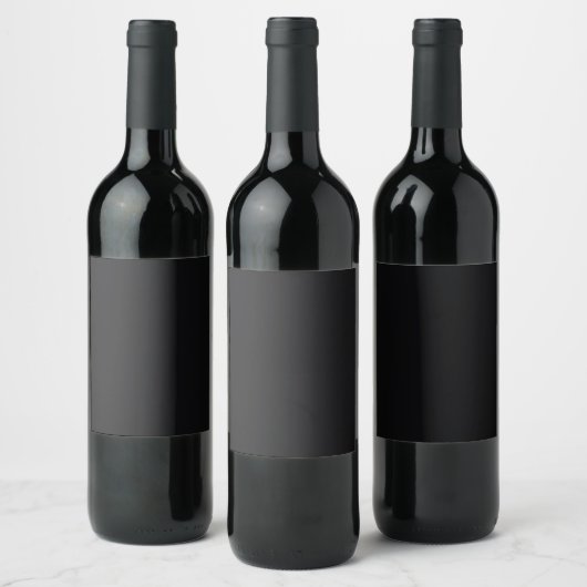 Jet Black Solid Color Weinetikett (Flaschen)