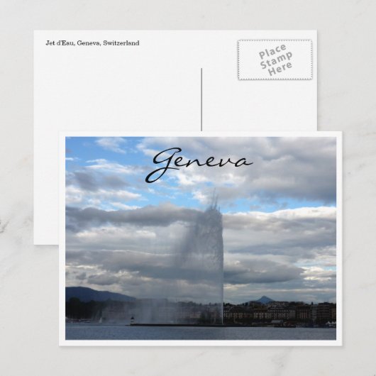 Jet d'eau geneva postkarte (Vorne/Hinten)