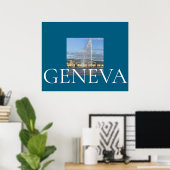 Jet d'Eau in Genf  Poster (Heimbüro)