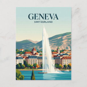 Jet d'Eau Schweiz Postkarte