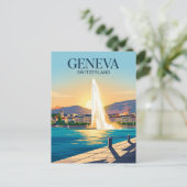 Jet d'Eau Schweiz Postkarte (Stehend Vorderseite)