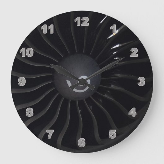 Jet Engine Acrylic Wall Clock Große Wanduhr (Vorderseite)