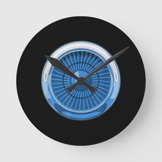 Jet Engine Runde Wanduhr (Vorderseite)