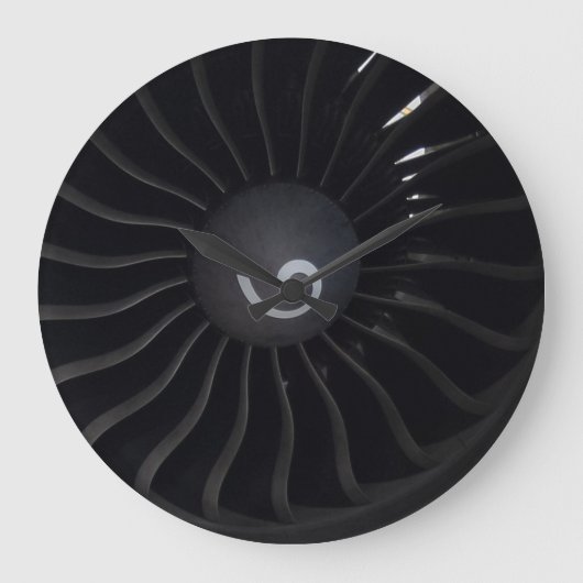 Jet Engine Wall Clock Große Wanduhr (Vorderseite)