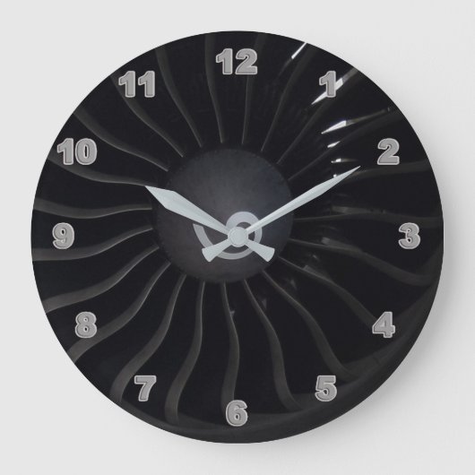 Jet Engine Wall Clock Große Wanduhr (Vorderseite)