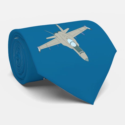 Jet Fighter F18 Hornet Design Krawatte (Gerollt)