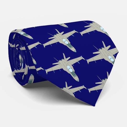 Jet Fighter F18 Hornet Design Krawatte (Gerollt)