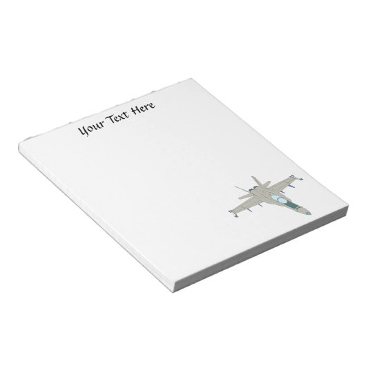 Jet Fighter F18 Hornet Design Notizblock (angewinkelt)