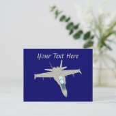 Jet Fighter F18 Hornet Design Postkarte (Stehend Vorderseite)