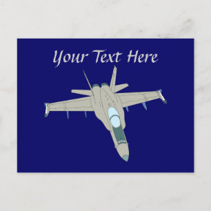 Jet Fighter F18 Hornet Design Postkarte