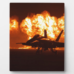 Jet Fighter Flames Fotoplatte