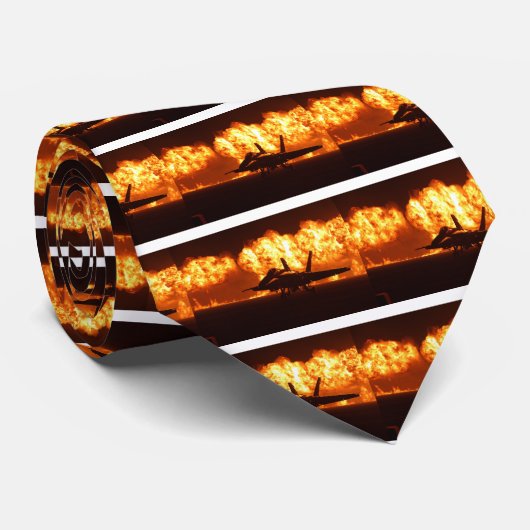 Jet Fighter Flames Krawatte (Gerollt)