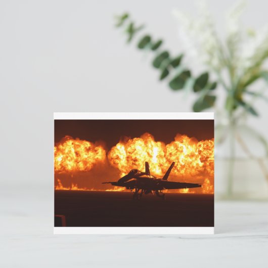 Jet Fighter Flames Postkarte (Stehend Vorderseite)