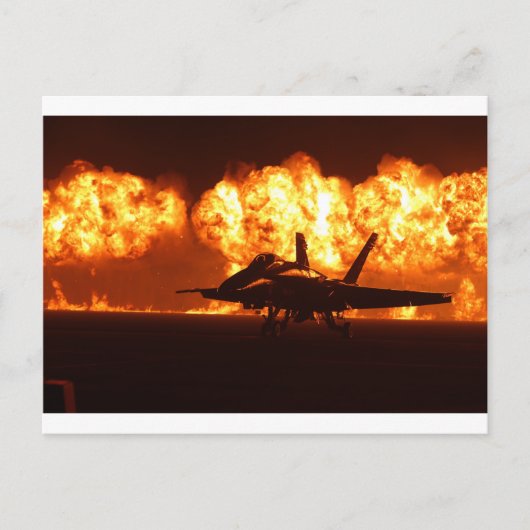 Jet Fighter Flames Postkarte (Vorderseite)