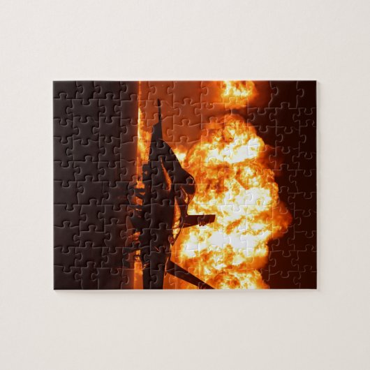 Jet Fighter Flames Puzzle (Horizontal)