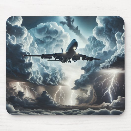 Jet fliegt durch einen Sturm Mousepad (Vorne)