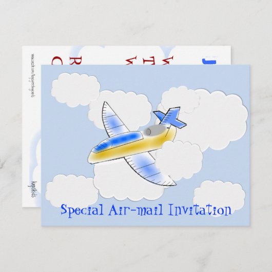 Jet Flugzeug Birthday Party (Alter ändern) Einladung (Vorne/Hinten)