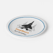 Jet Flugzeug Boy Birthday Personalisiert Paper Tel Pappteller (Schrägansicht)