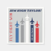 Jet-Flugzeug der militärischen Luftwaffe gehen Par Serviette (Vorderseite)