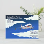 Jet Flugzeug geht weg Party Einladung (Stehend Vorderseite)
