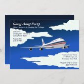 Jet Flugzeug geht weg Party Einladung (Vorne/Hinten)