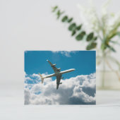 Jet Flugzeug in Wolken Postkarte (Stehend Vorderseite)