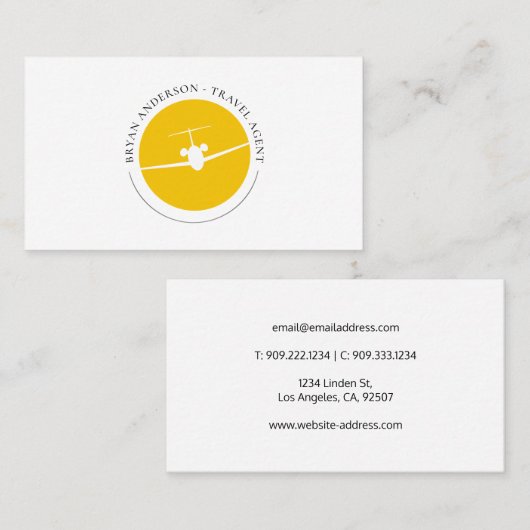 Jet-Flugzeug-Logo Visitenkarte (Vorne/Hinten)