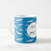 Jet-Flugzeug-Muster-Individuelle Name Kaffeetasse (Vorderseite Links)