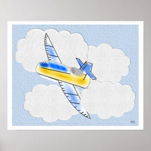 Jet-Flugzeug steigt in die Luft auf Poster