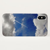 Jet-Flugzeug-Wege zwischen Wolken Case-Mate iPhone Hülle (Rückseite (Horizontal))
