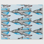 Jet Flugzeug Wrapping Paper Geschenkpapier (Flach)