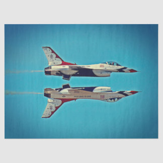 Jet-Flugzeuge der US-Luftwaffe Thunderbird F16 USA Seidenpapier