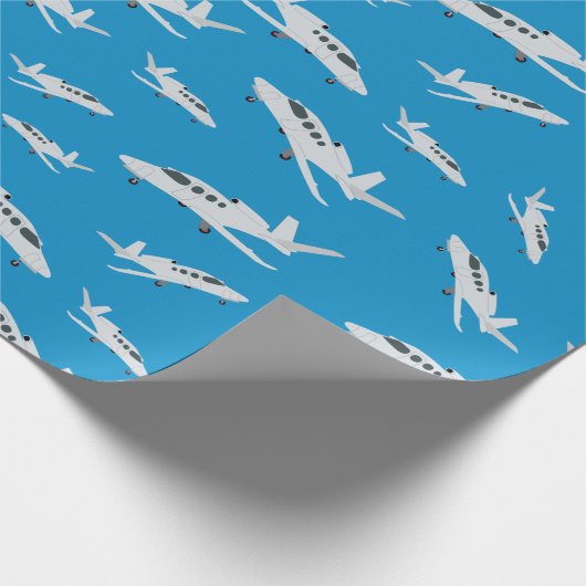 Jet-Flugzeugmuster Geschenkpapier (Ecke)
