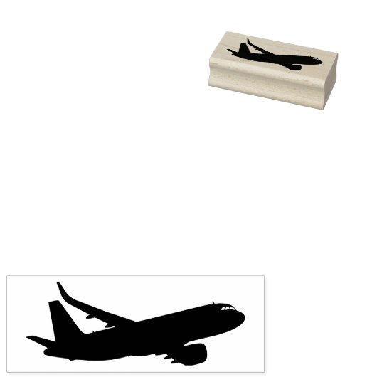 Jet Flying Silhouette Gummistempel (Stempel)