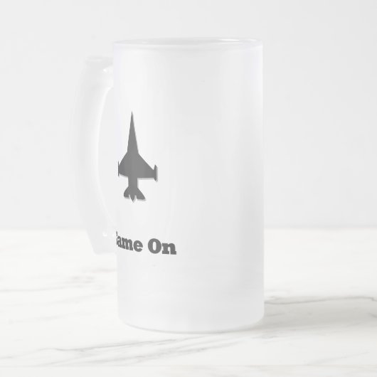 Jet Game On Mattglas Bierglas (Vorderseite Links)