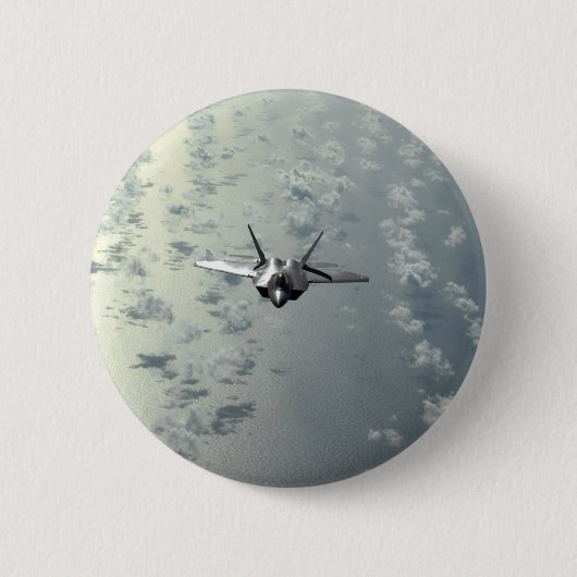 Jet kämpft über Meer Button (Vorderseite)