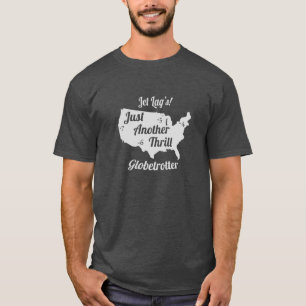 Jet Lag Design Gray Gainsboro Color T-Shirt