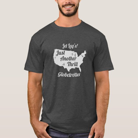 Jet Lag Design Gray Gainsboro Color T-Shirt (Vorderseite)