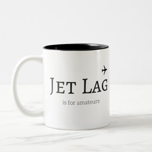 Jet-Lag ist für Amateure 325 ml-Tasse Zweifarbige Tasse (Links)