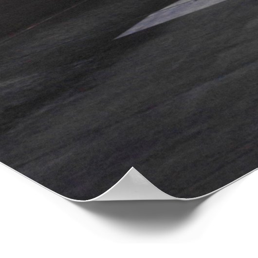 Jet Landing on Snowy Runway Poster (Ecke)