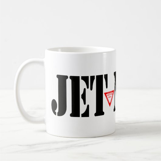 JET-LÄRM-Tasse Kaffeetasse (Links)