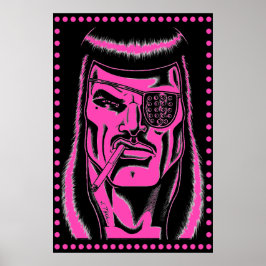 Jet Latex™/Studs/Hot Pink/Large Poster