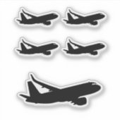 Jet Liner Black-Silhouette für Flugzeuge Aufkleber (Vorderseite)