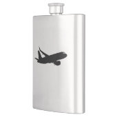 Jet Liner Black-Silhouette für Flugzeuge Flachmann (Links)