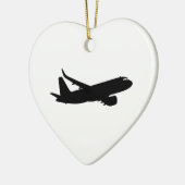 Jet Liner Black-Silhouette für Flugzeuge Keramikornament (Links)