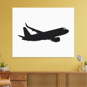 Jet Liner Black-Silhouette für Flugzeuge Leinwanddruck (Insitu (Wohnzimmer))