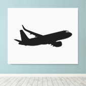 Jet Liner Black-Silhouette für Flugzeuge Leinwanddruck (Insitu (Holzboden))