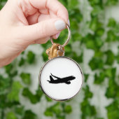 Jet Liner Black-Silhouette für Flugzeuge Schlüsselanhänger (Hand)