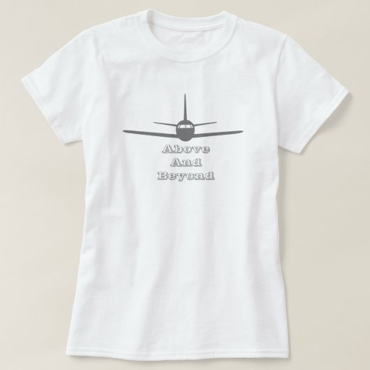 Jet Liner Oben und jenseits T-Shirt (Design vorne)